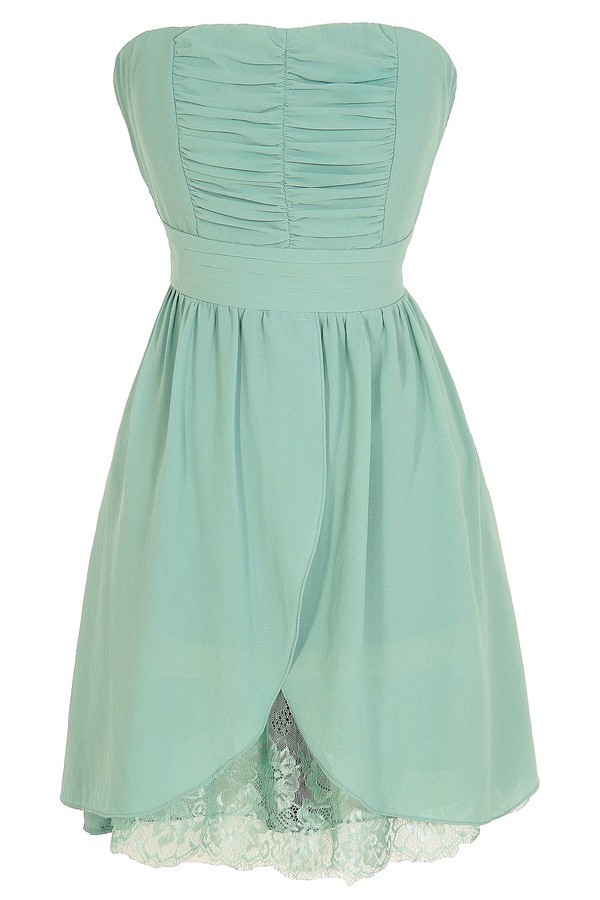 Chiffon with Appliqued Long Dresses Sage